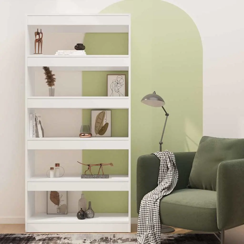 Book Cabinet Engineered Wood 80x30x166cm White