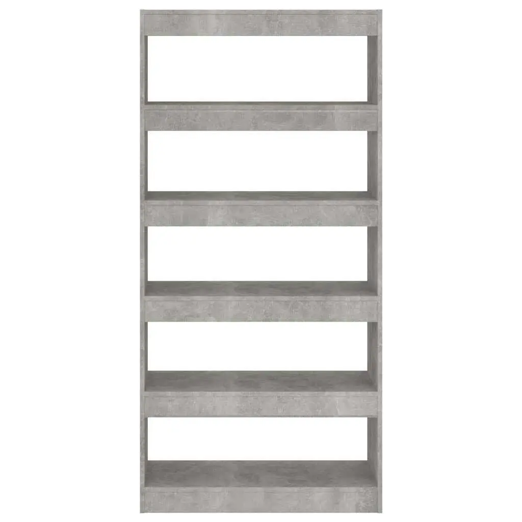 Grey Engineered Wood Book Cabinet with Room Divider Feature