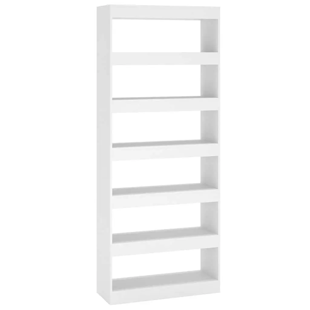 White Engineered Wood Book Cabinet 80x30x198cm