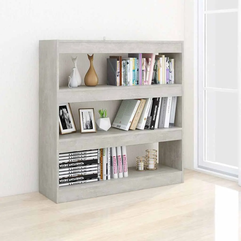 Book Cabinet Grey Storage Shelf Organiser Room Divider 100W x 30D x 103H cm