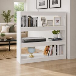 Stylish White High Gloss Book Cabinet for Storage