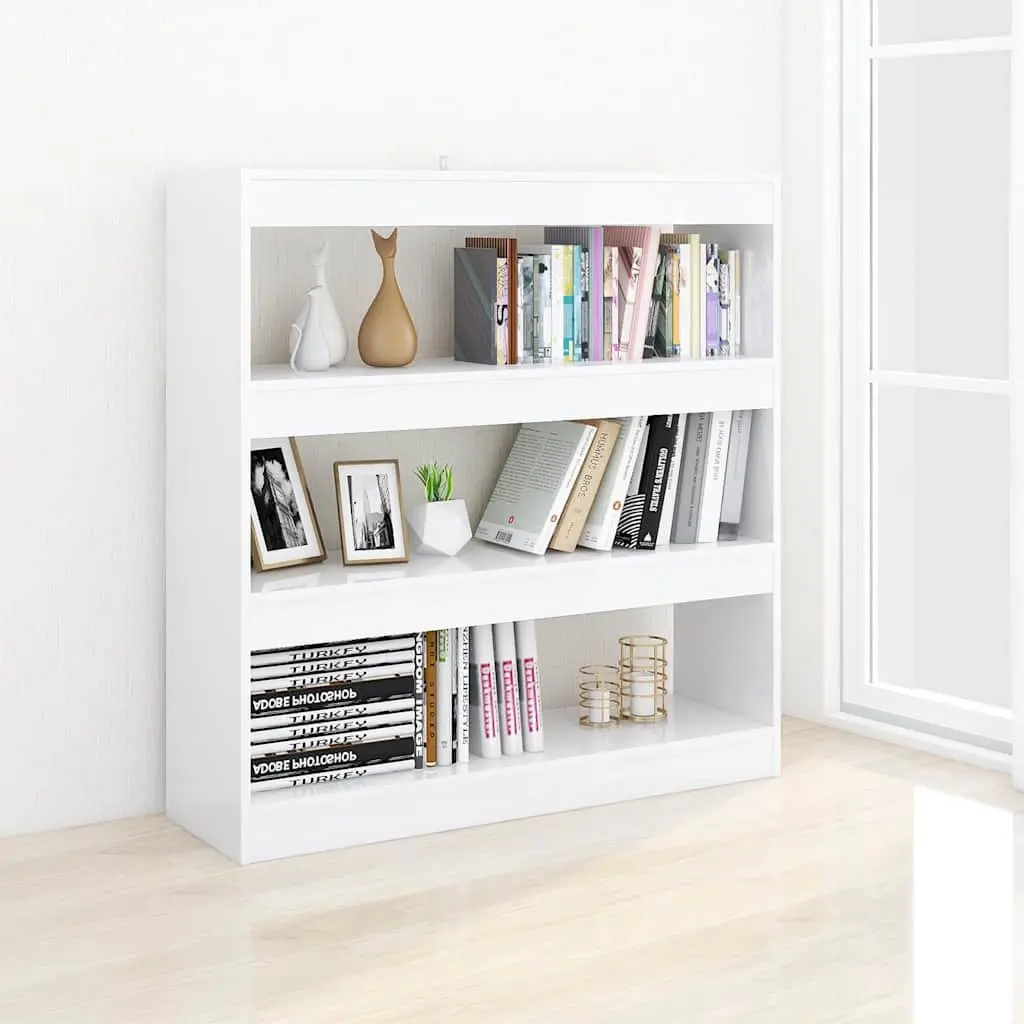 White High Gloss Book Cabinet for Storage