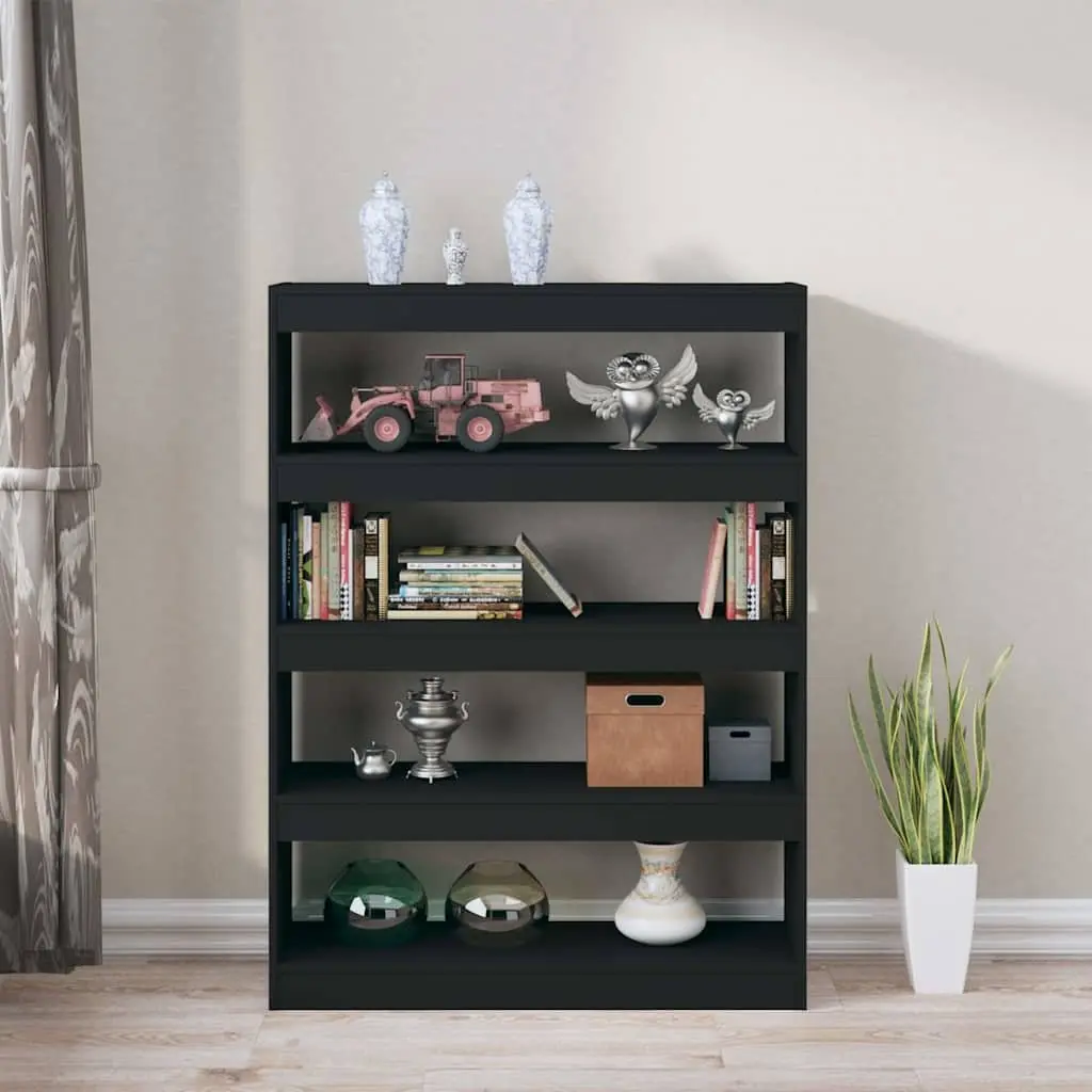 Black Book Cabinet and Room Divider for Storage