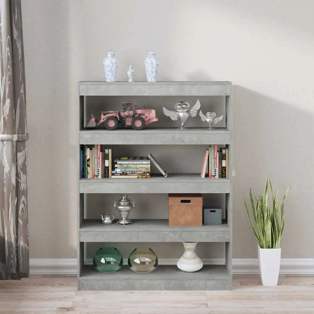 Grey Book Cabinet and Room Divider for Storage