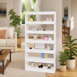 White Book Cabinet 100x30x198 cm - Stylish Room Divider