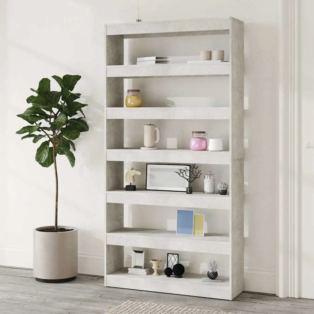 Book Cabinet Engineered Wood 100x30x198cm Grey