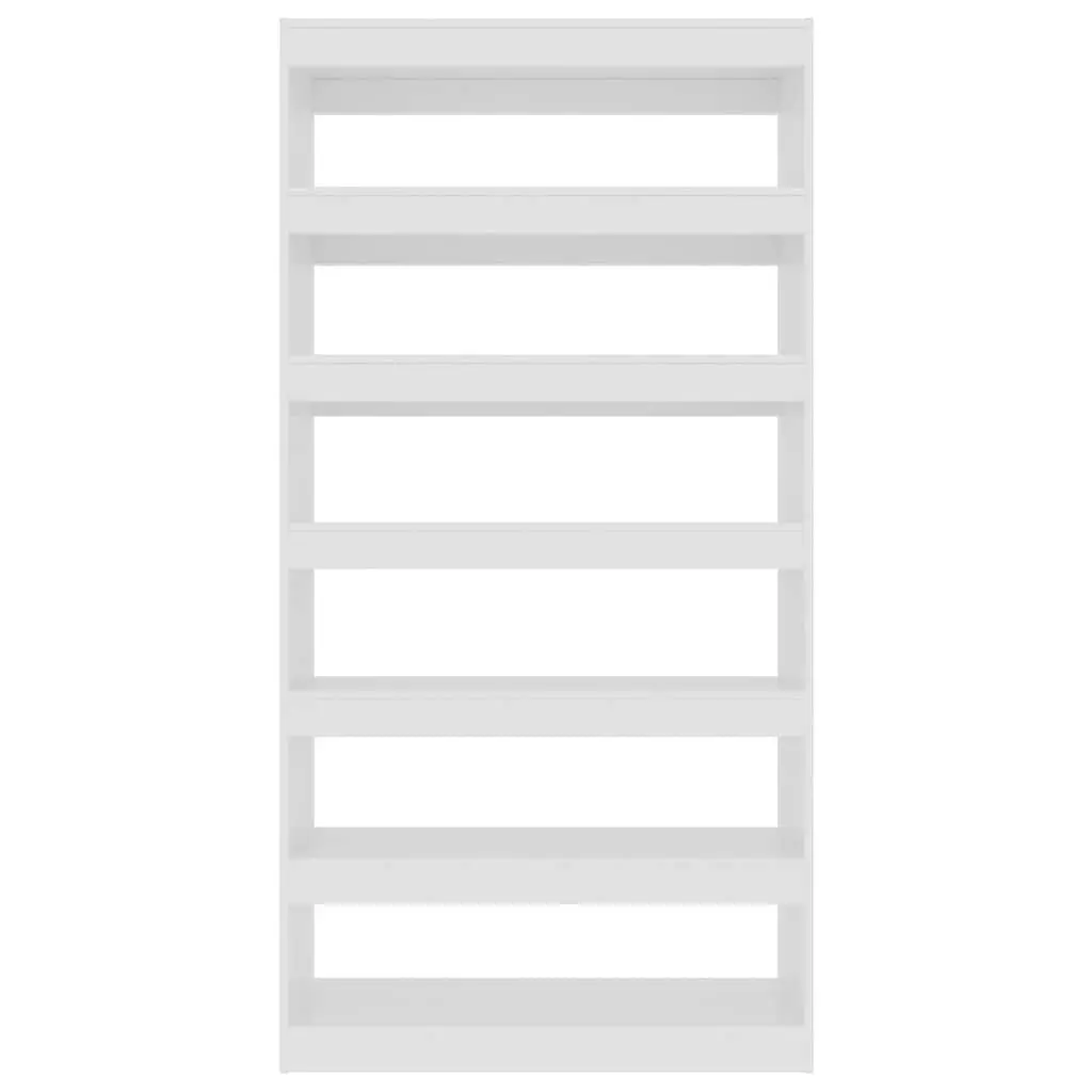 Book Cabinet Room Divider White High Gloss Tall Standing Shelving Unit Storage