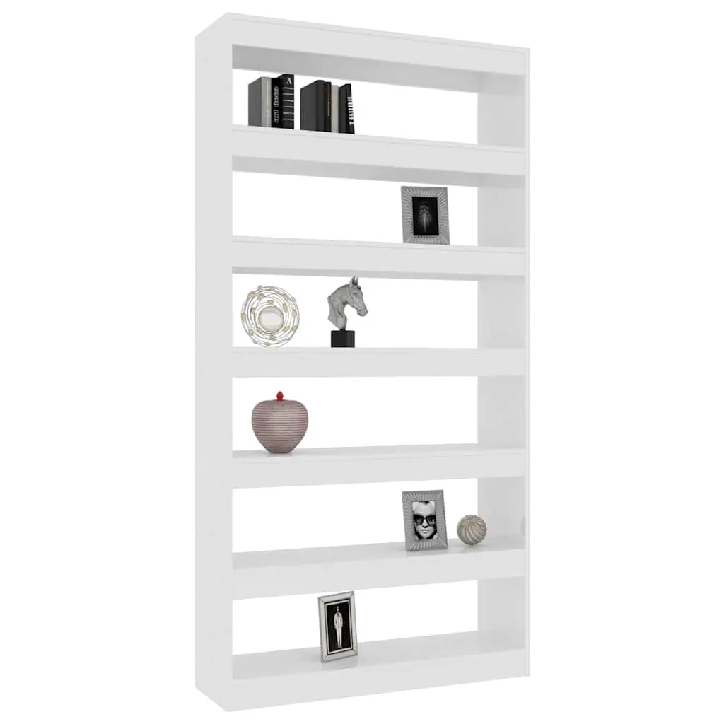 Book Cabinet Room Divider White High Gloss Tall Standing Shelving Unit Storage