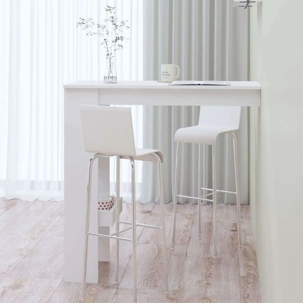 Wall Bar Table Engineered Wood 102 x 45 x 103.5 cm White
