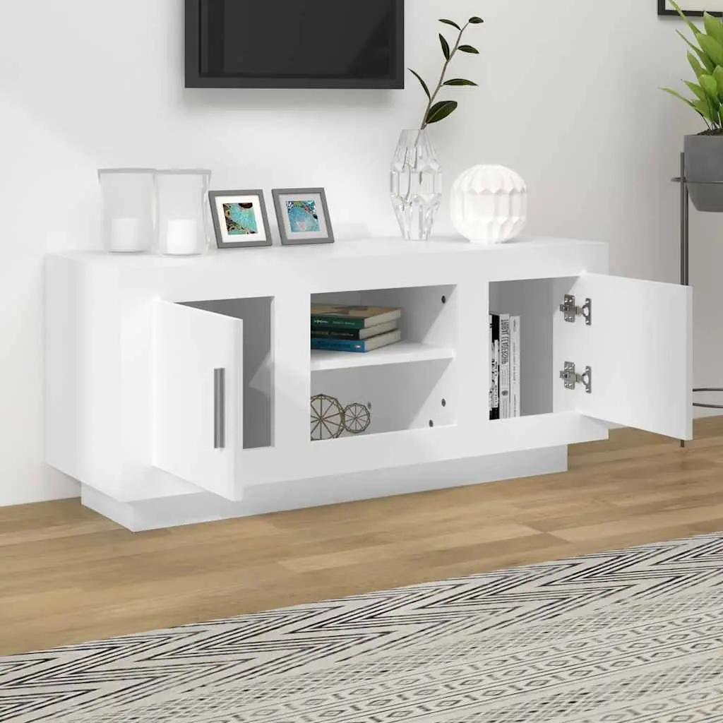 TV Cabinet Engineered Wood 102x35x45 cm White