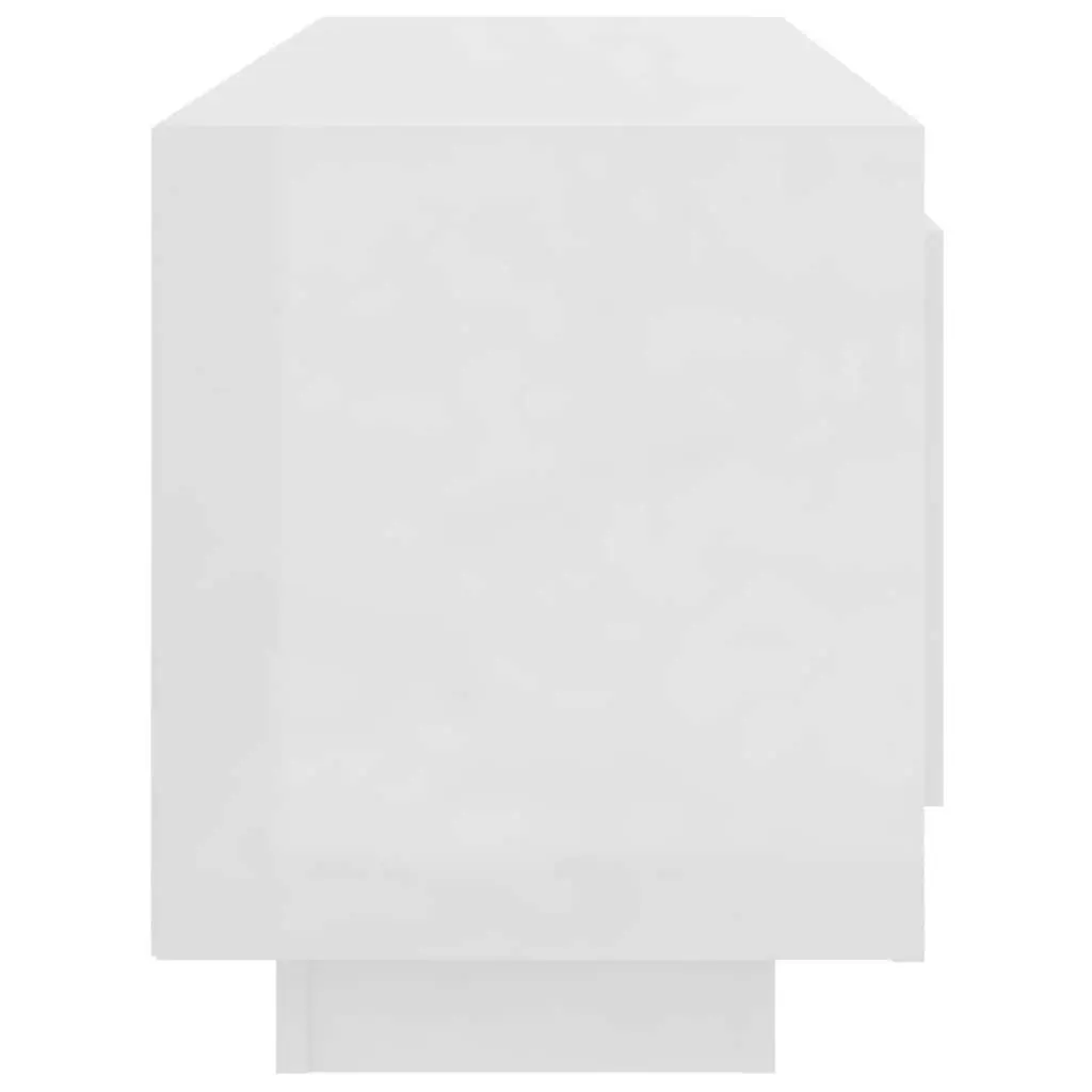 TV Cabinet Engineered Wood 102L x 35W x 45H cm White High Gloss Modern Storage Unit Media Stand Shelves Organiser