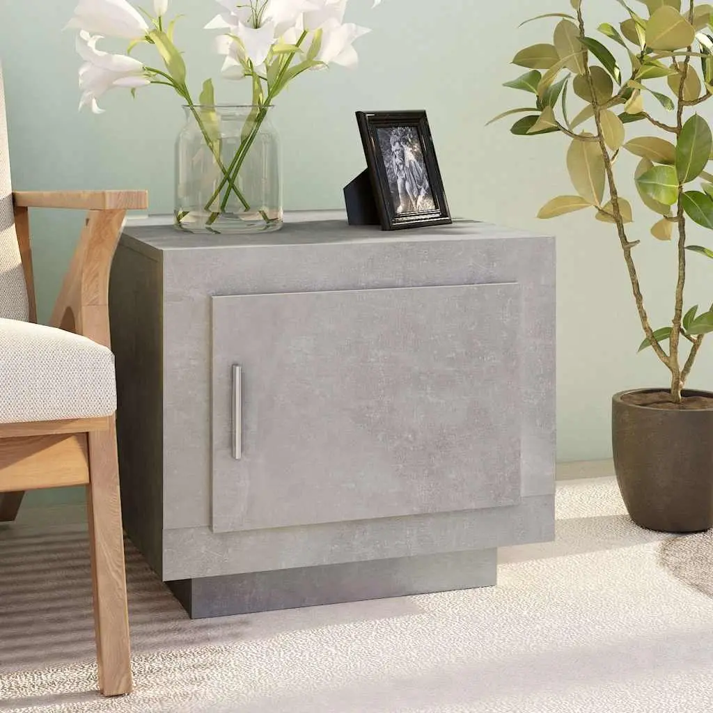 Grey Coffee Table with Storage Door 51x50x45 cm