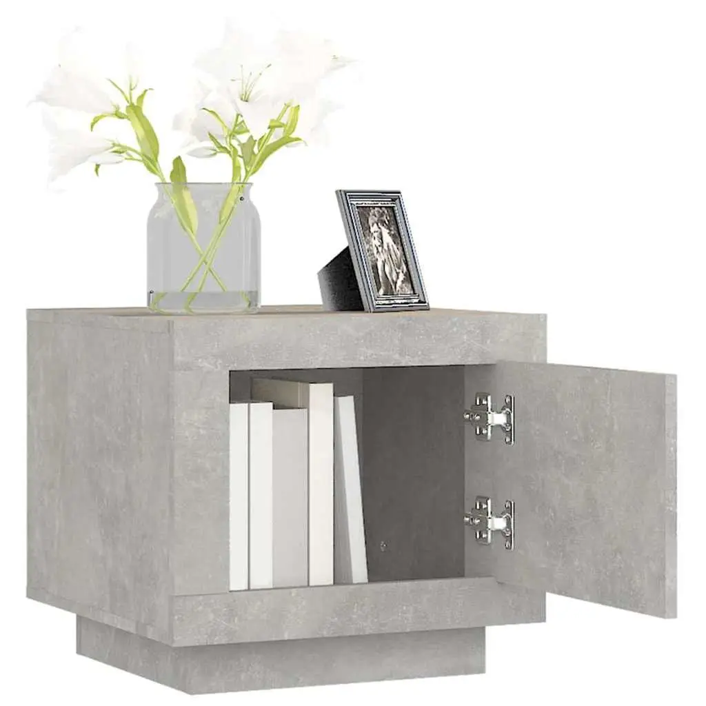 Grey Coffee Table with Storage Door 51x50x45 cm