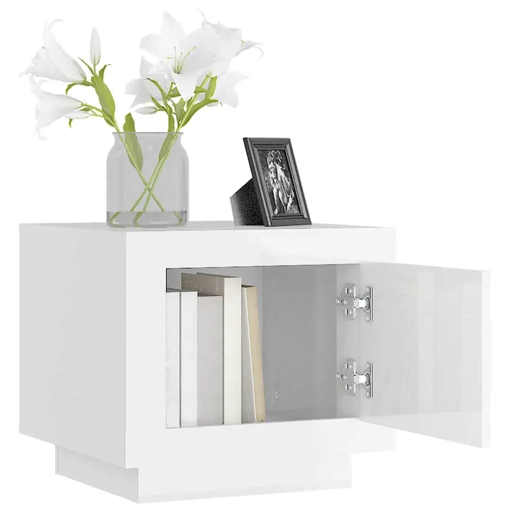 Coffee Table Engineered Wood 51 x 50 x 45 cm High Gloss White