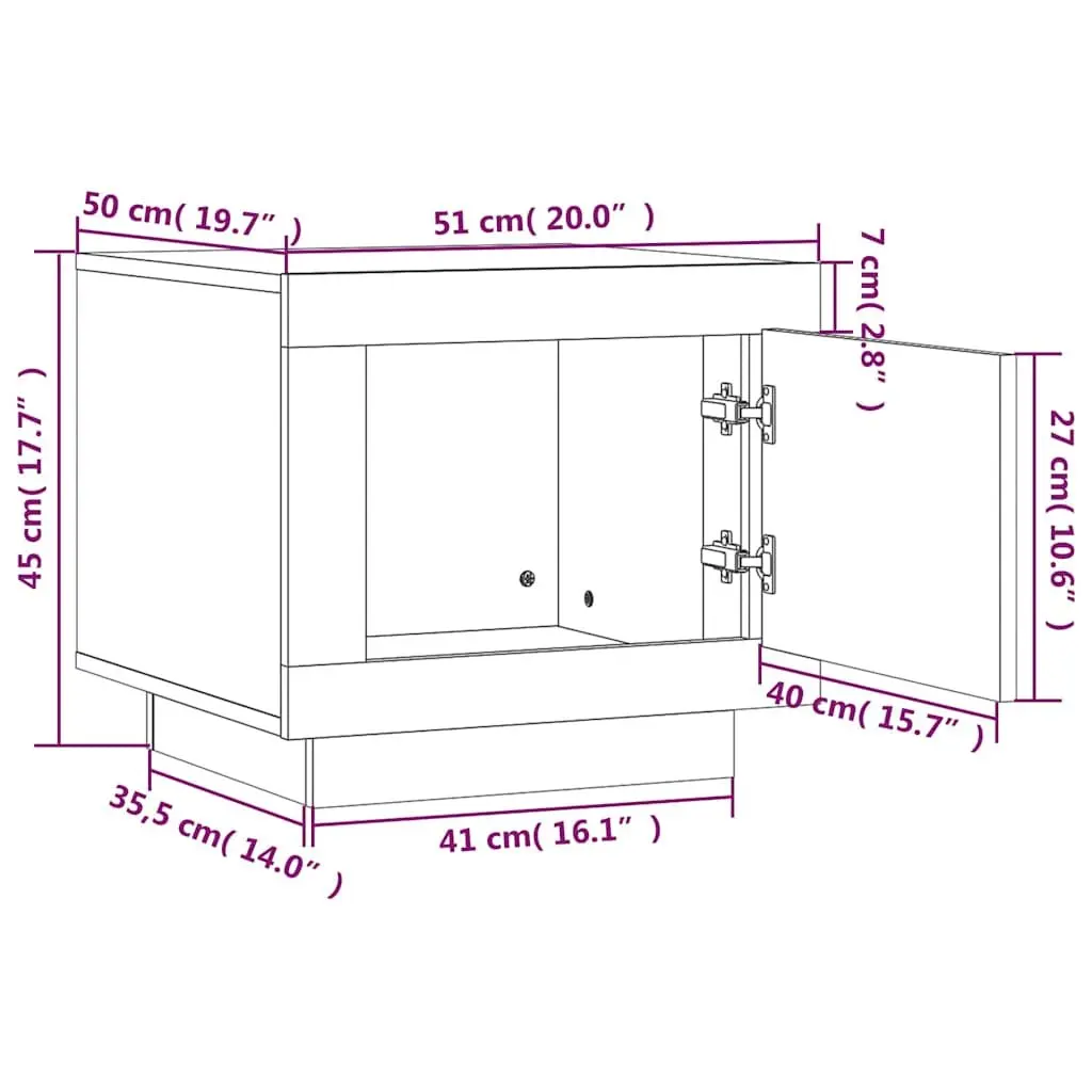 Coffee Table Engineered Wood 51 x 50 x 45 cm High Gloss White