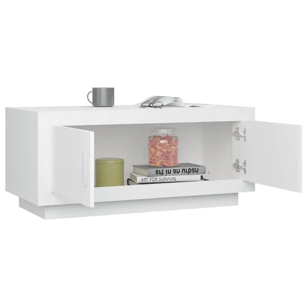 Coffee Table Engineered Wood 102 x 50 x 45 cm White