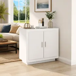 Durable White Sideboard Storage Cabinet 80x40x75 cm