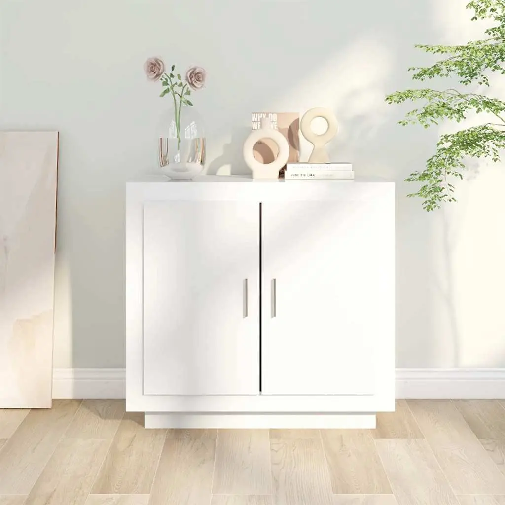 White Sideboard Storage Cabinet 80x40x75 cm