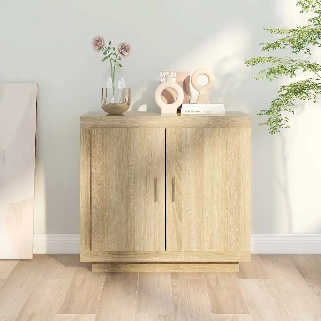 Sonoma Oak Sideboard 80x40x75 cm Engineered Wood Cabinet