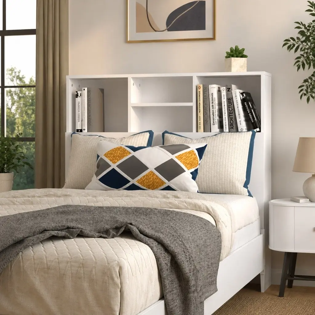 Headboard Cabinet Engineered Wood 100cm White