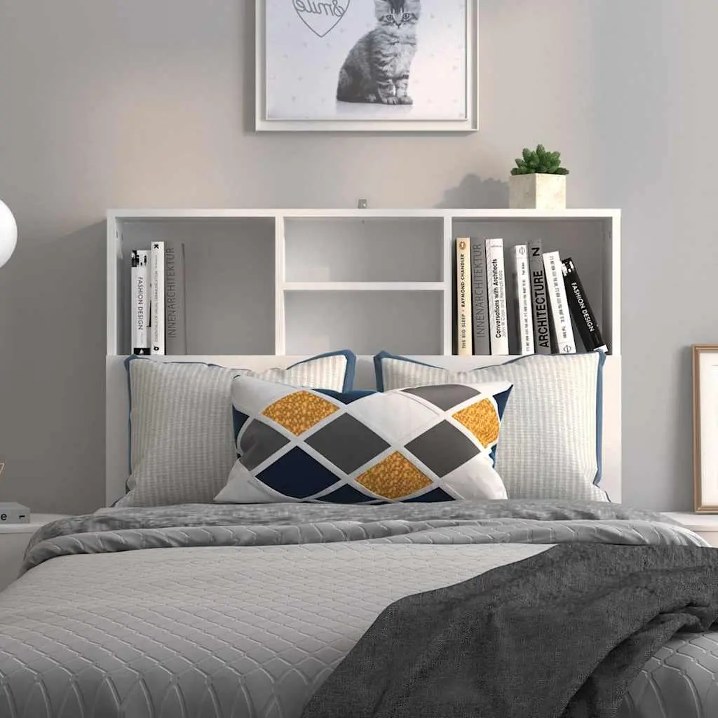 Headboard Cabinet Engineered Wood 100cm White