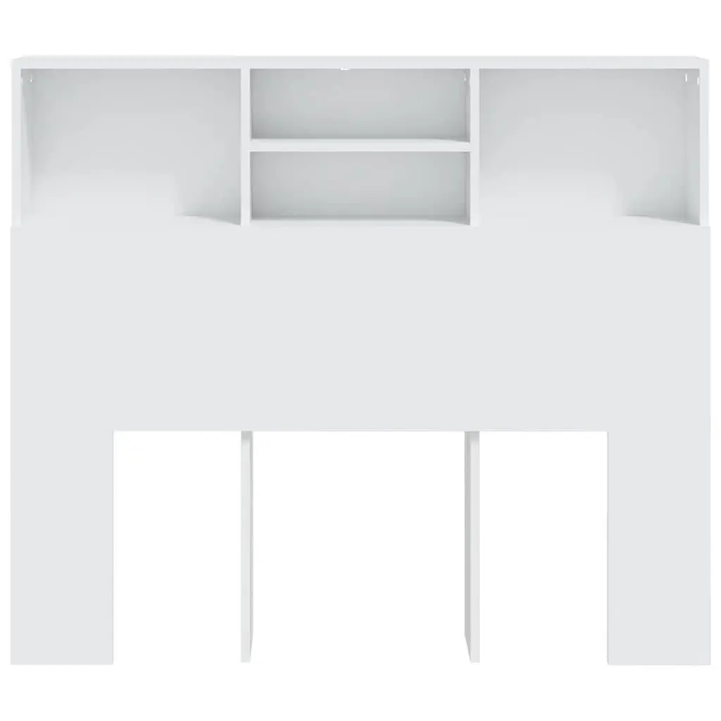 White 120cm Headboard Cabinet for Organized Storage