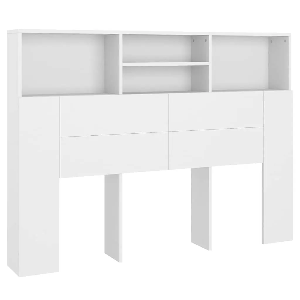 Headboard Cabinet Engineered Wood Wall-Mounted 140 x 19 x 103.5 cm White