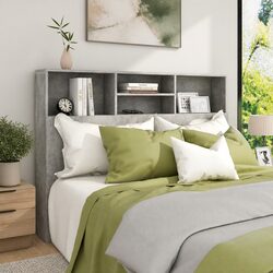 140cm Grey Headboard Cabinet for Stylish Storage