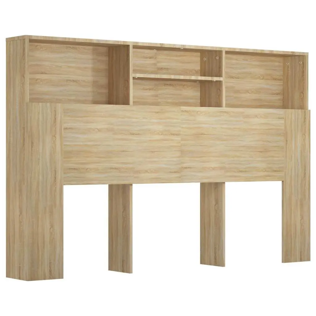 Brown Headboard Cabinet 160cm for Bedroom Storage