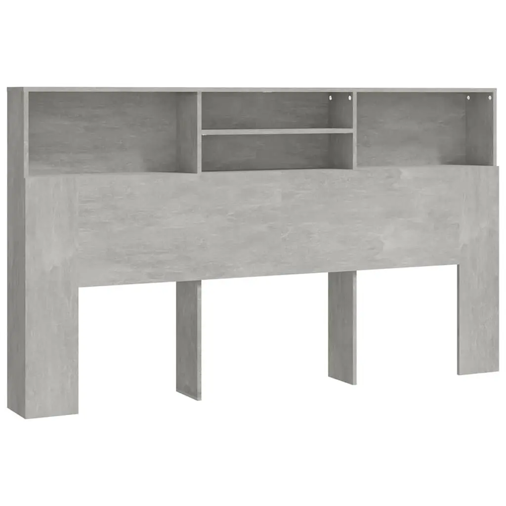 Grey Wall-Mounted Headboard Cabinet for Storage