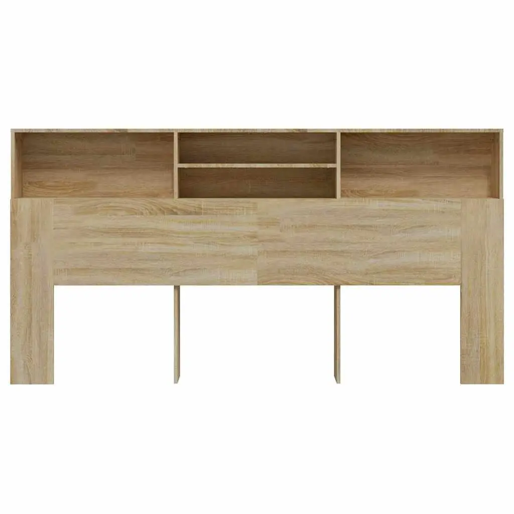 Headboard Cabinet Sonoma Oak 200cm Brown Bedroom Storage Furniture Wall Mount