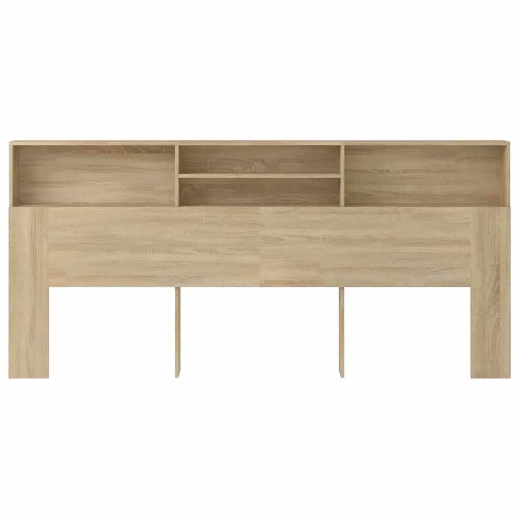 Brown 220cm Wall-Mounted Headboard Cabinet
