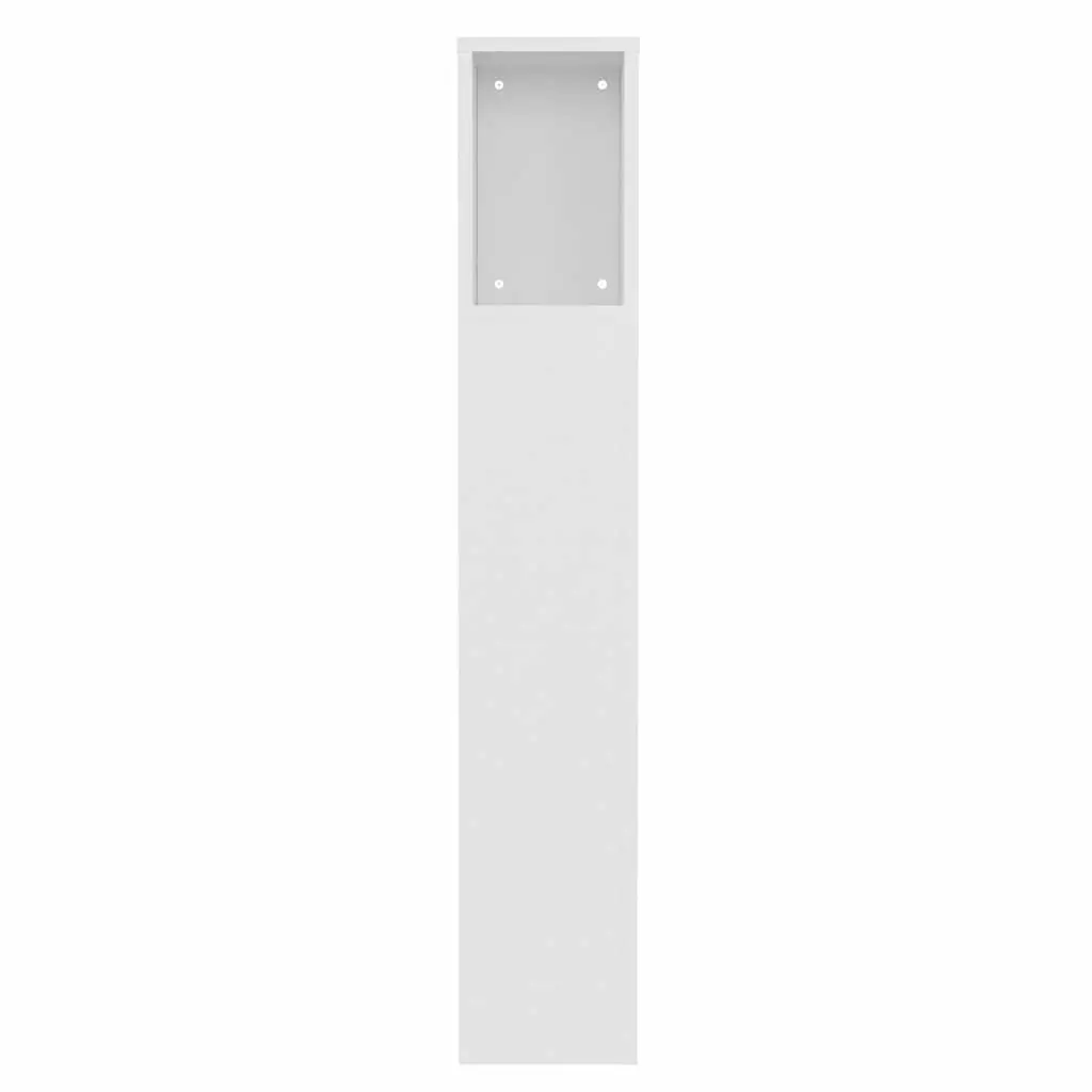 White Headboard Cabinet with Storage Compartments Bedroom Wall-Mounted Furniture