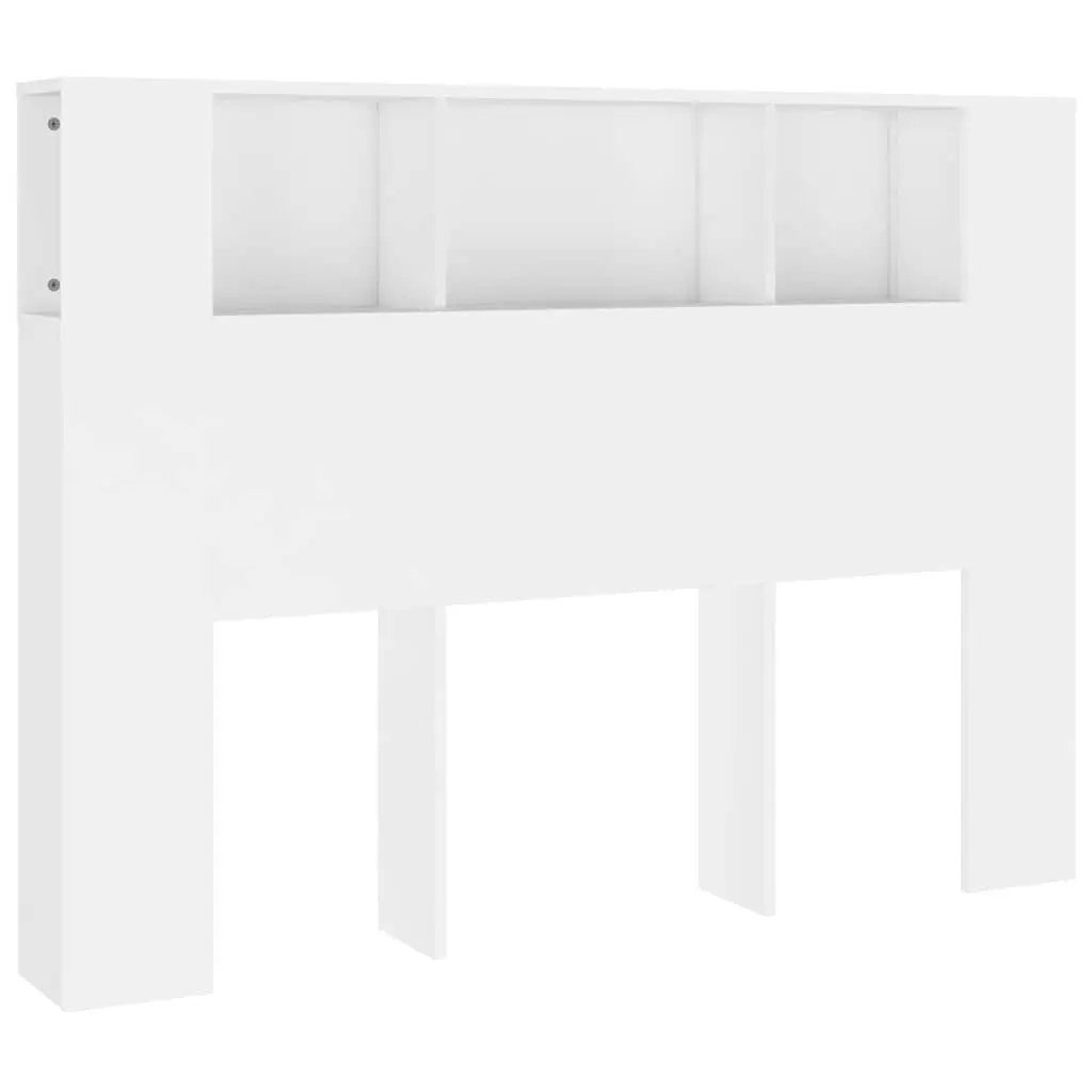 Headboard Cabinet Engineered Wood 140cm White Wall Mount Bedroom Storage Bookcase Organiser