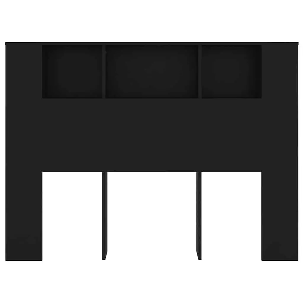 Black Headboard Cabinet 140cm with 5 Compartments