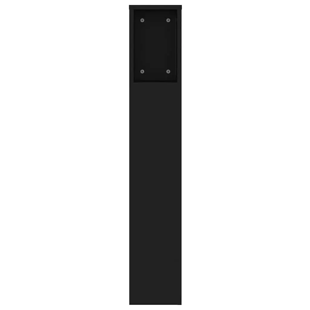 Black Headboard Cabinet 140cm with 5 Compartments