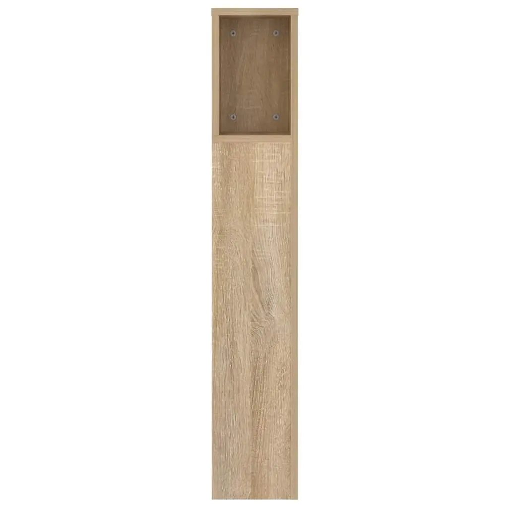 Brown Oak Headboard Cabinet with Storage