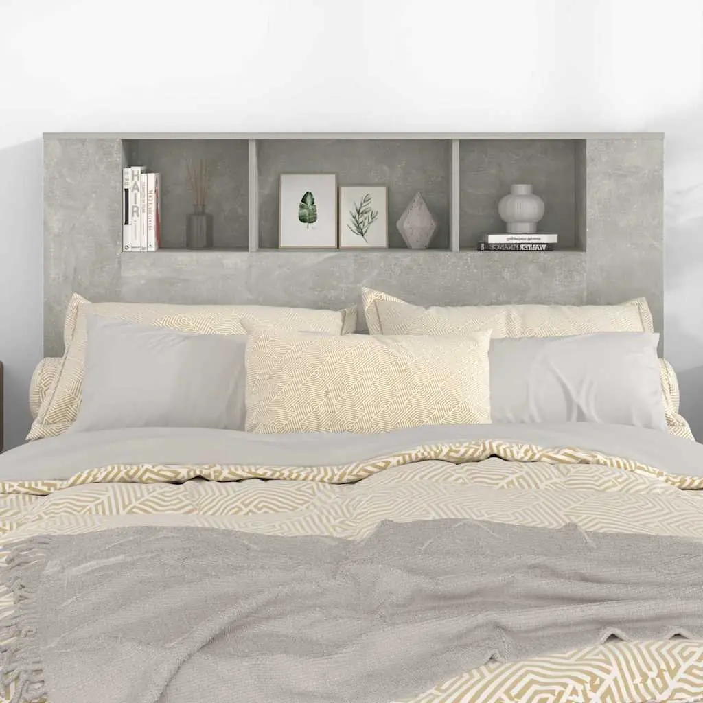 Grey Wall Mount Headboard Cabinet for Storage
