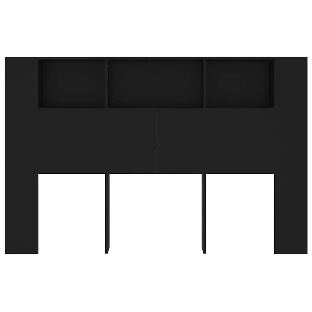 Black 160cm Wall-Mounted Headboard Cabinet for Storage