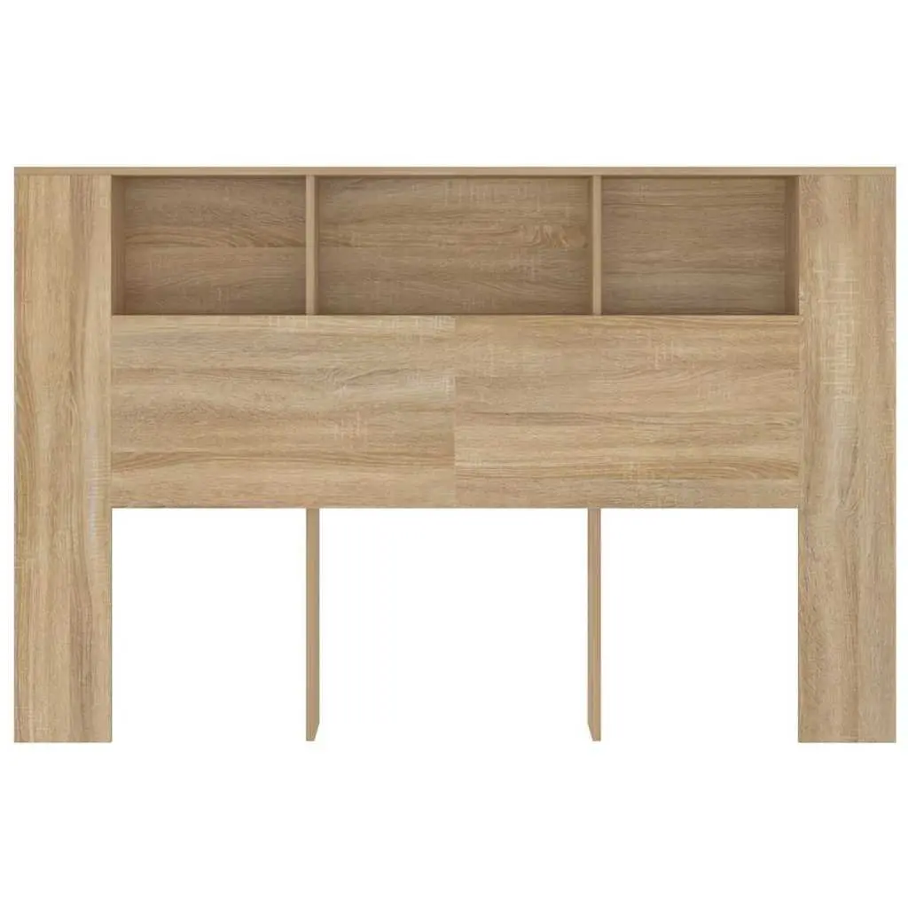 Brown Headboard Cabinet with Storage 160 cm