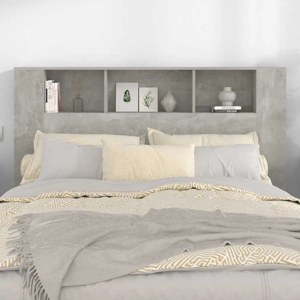 Grey Headboard Cabinet for Smart Storage