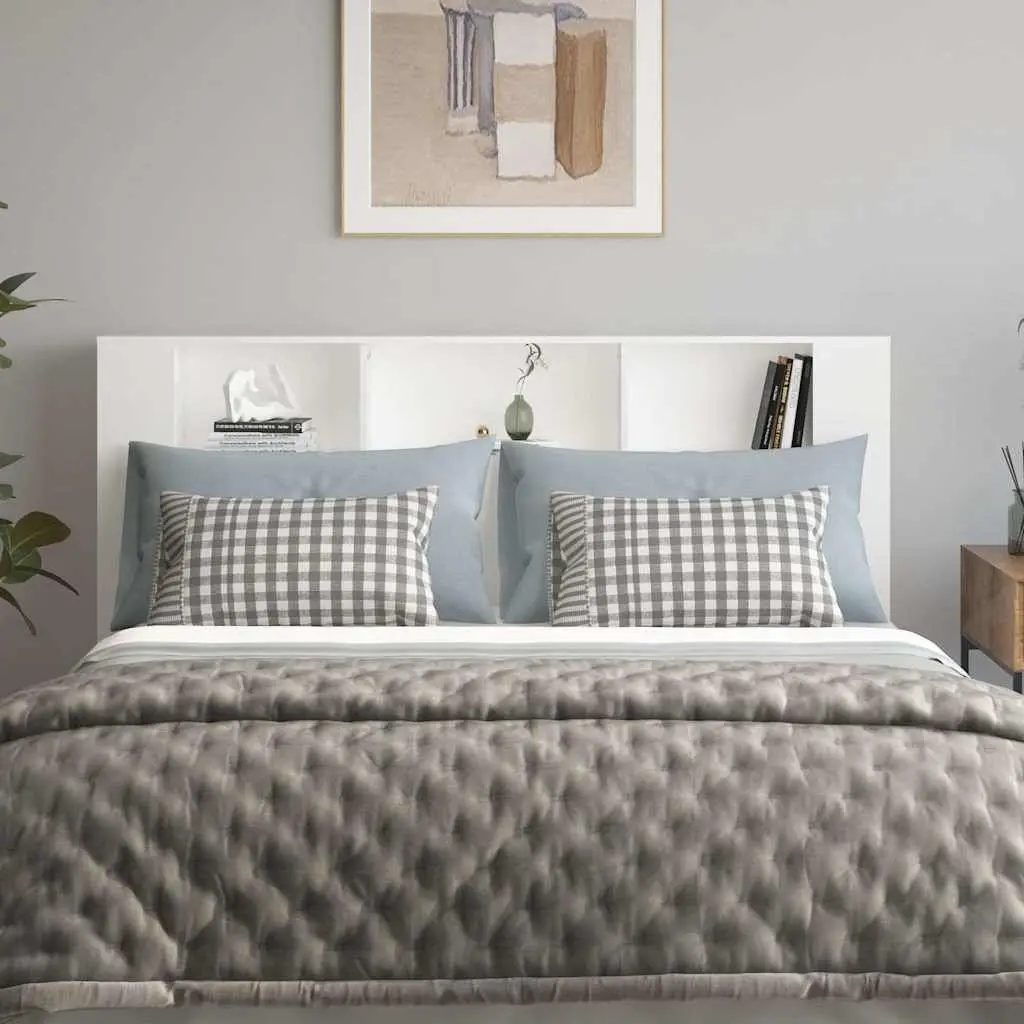 Headboard Cabinet Engineered Wood 180cm White