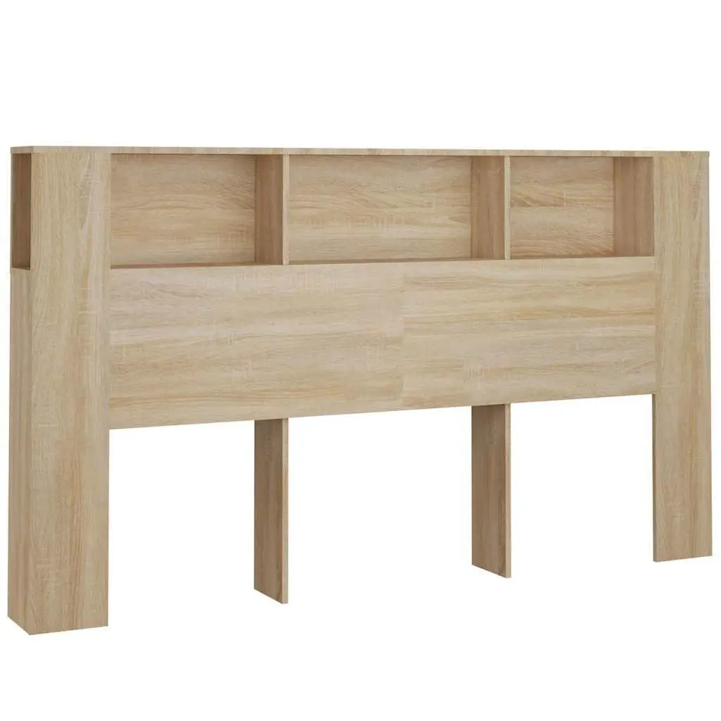 Brown Wall-Mounted Headboard Cabinet