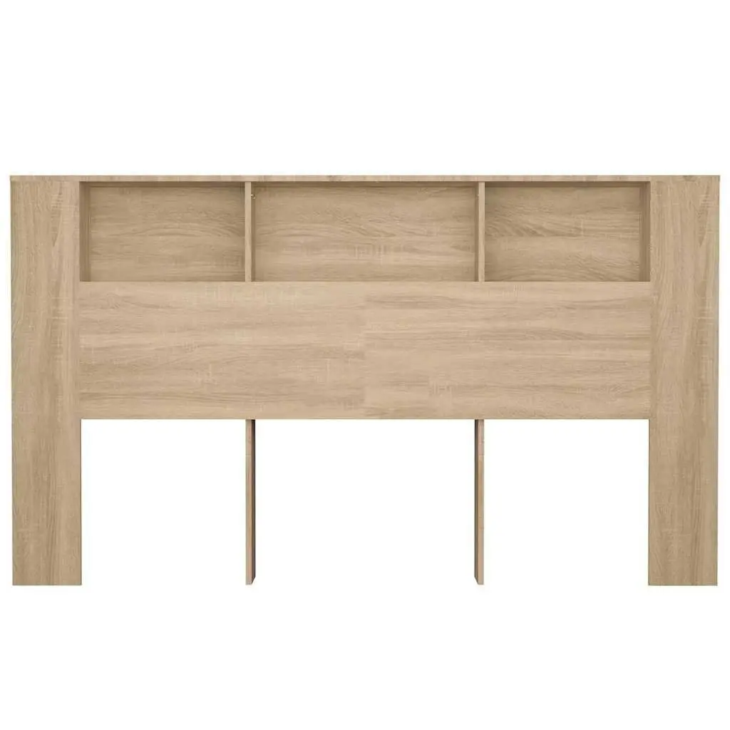 Brown Wall-Mounted Headboard Cabinet
