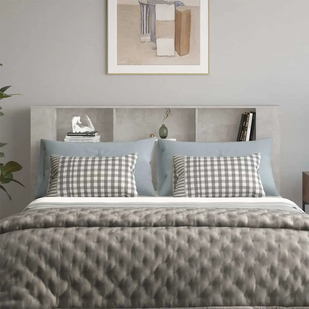 Grey Headboard Cabinet for Smart Bedroom Storage