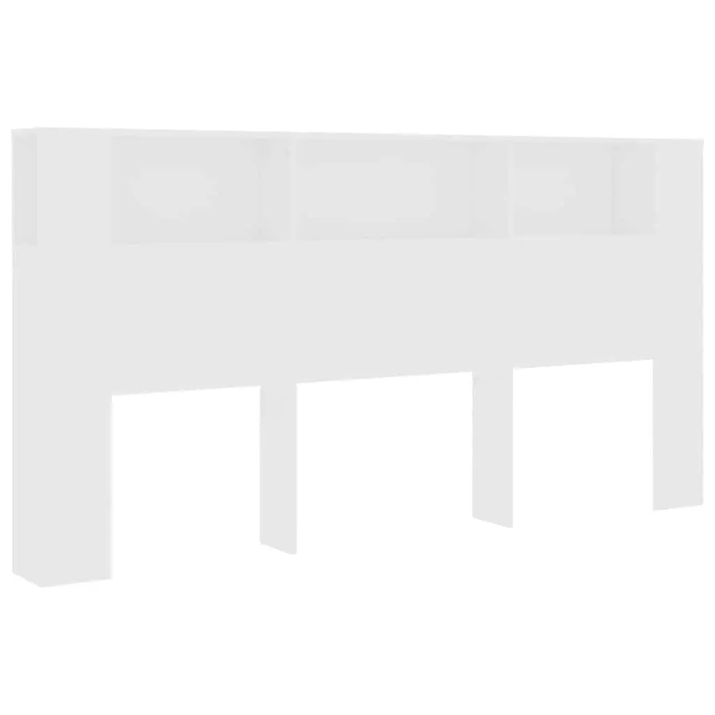 White Headboard Cabinet for Bedroom Storage
