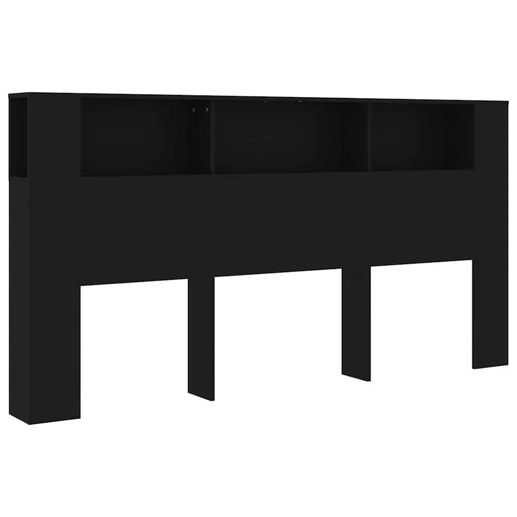 Black Headboard Cabinet 200cm for Storage