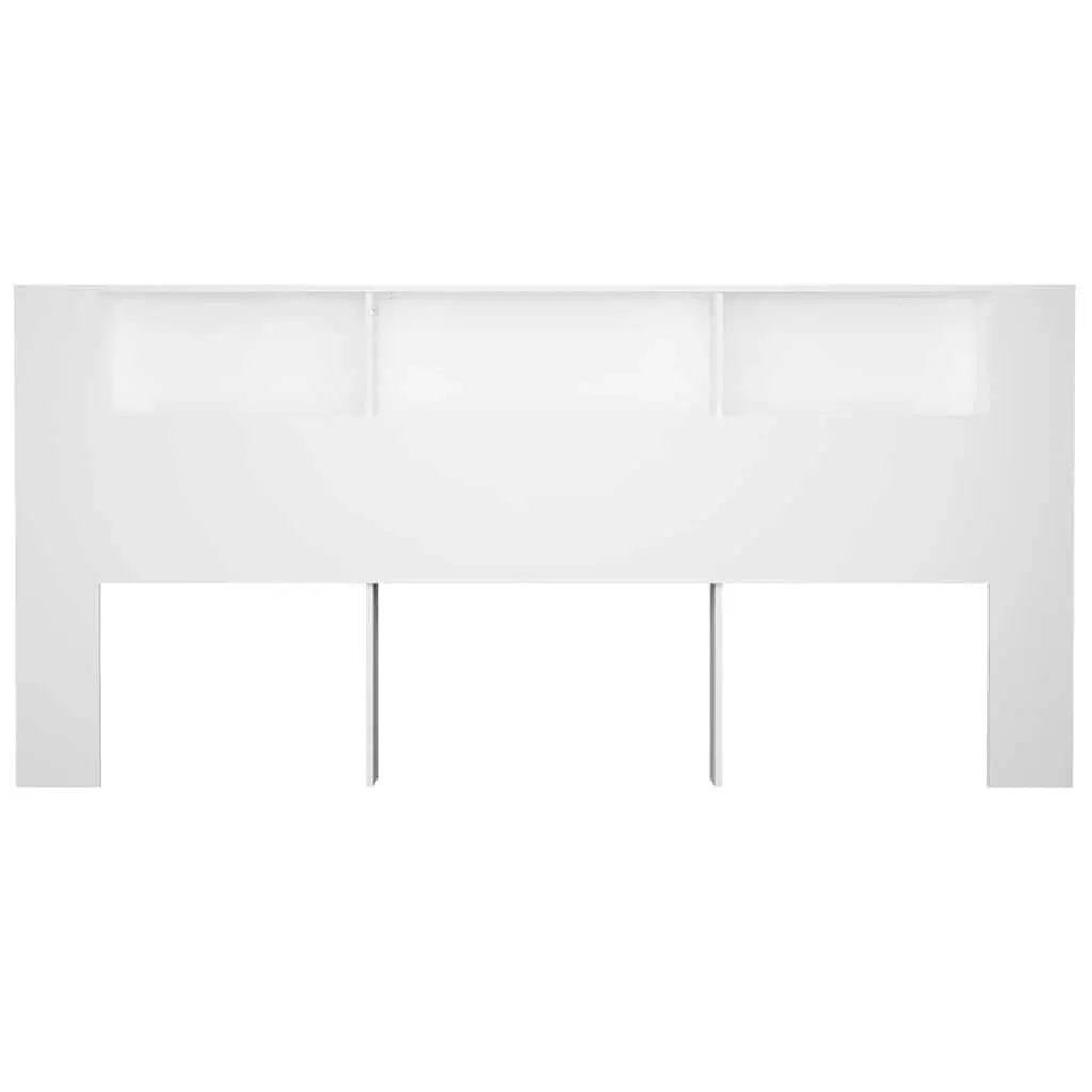 White Headboard Cabinet with 3 Storage Compartments