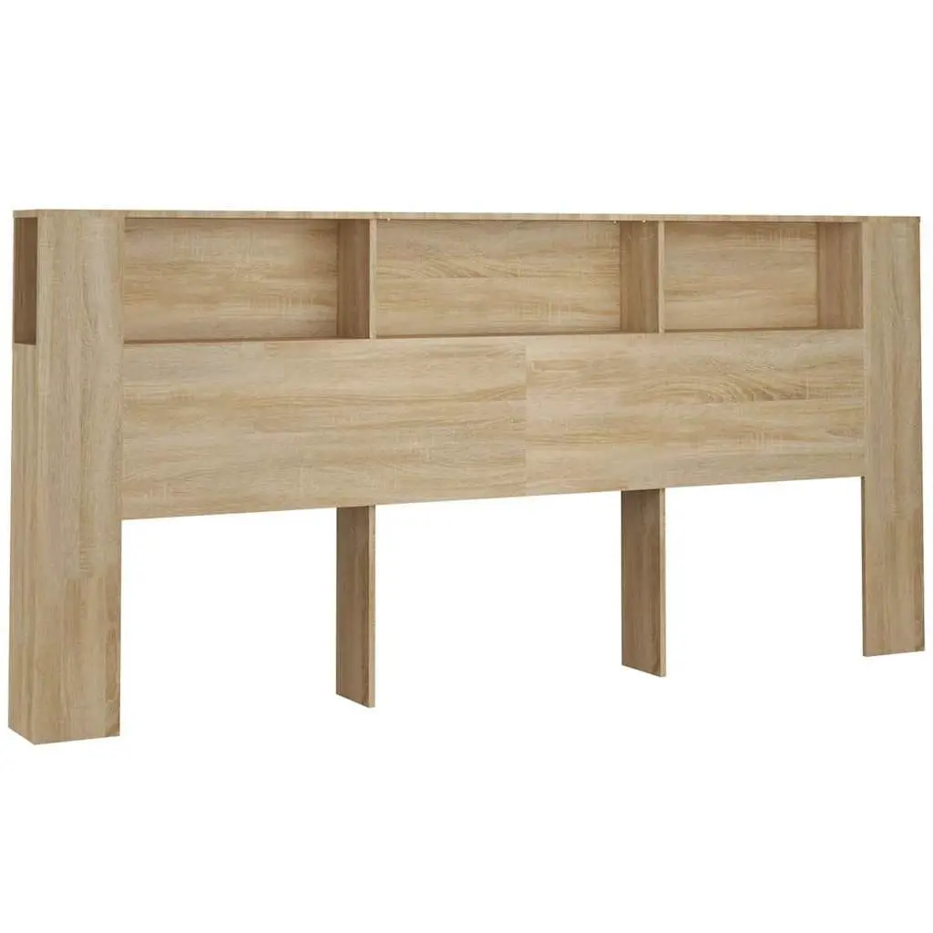 Brown Headboard Cabinet with Storage for Bedrooms