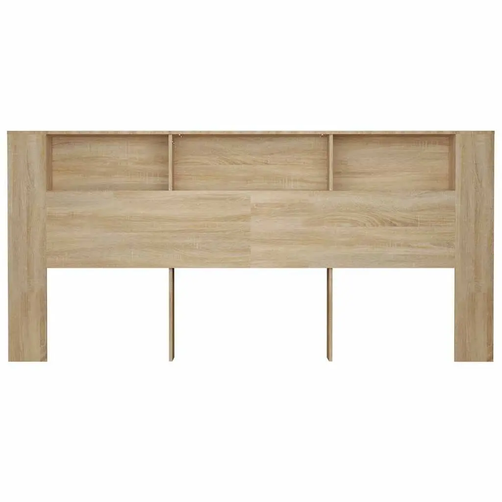 Brown Headboard Cabinet with Storage for Bedrooms